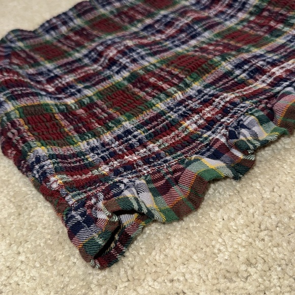 American Eagle Plaid| Puff Sleeve| Smocked Blouse - Picture 12 of 13